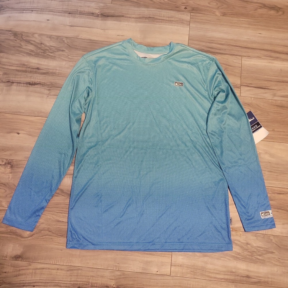 Drake Performance Fishing Women's Small Performance Ombre Dot Crew NEW